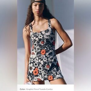 FP Movement by Free People Floral Mini Dress - Black and Orange